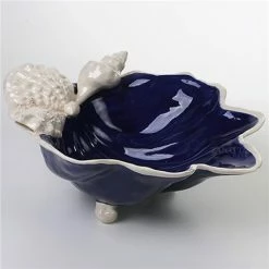 Zanatta - C/Blue Shell Bowl W/Shells Application 36x12x28cm