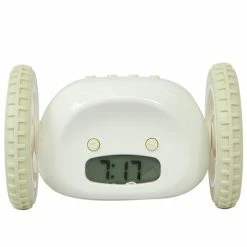 Clocky - White Alarm Clock On Wheels