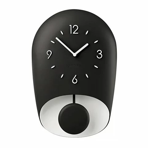 Guzzini - Bell Wall Clock W/Pendulum Charcoal 22.8x33cm 3 Guzzini - Bell Wall Clock W/Pendulum Charcoal 22.8x33cm