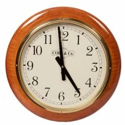 Cobb & Co. - Railway Clock W/Gloss Oak Finish Large 40cm