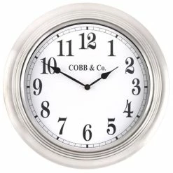 Cobb & Co. - Stainless Steel Wall Clock W/Chrome Finish 38cm
