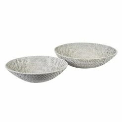 Rattan - Fruit Bowl Set Grey Wash 2pce