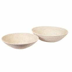 Rattan - Fruit Bowl Set White Wash 2pce