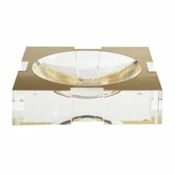 Greg Natale - Carter Acrylic Bowl Brushed Metal Gold Small