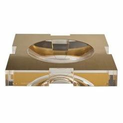 Greg Natale - Carter Acrylic Bowl Brushed Metal Gold Large