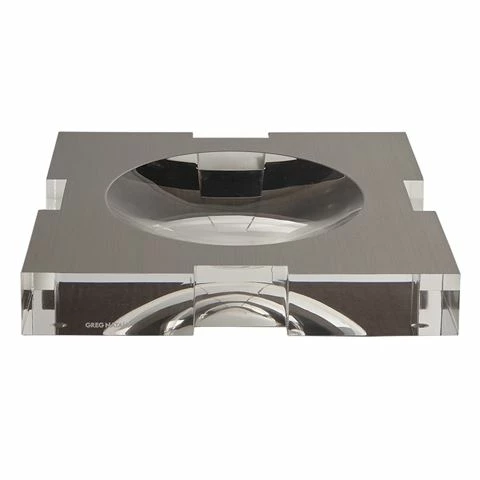 Greg Natale - Carter Acrylic Bowl W/Brushed Metal Platinum 3 Greg Natale - Carter Acrylic Bowl W/Brushed Metal Platinum