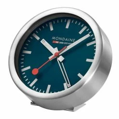Mondaine - Official Swiss Railways Alarm Clock Blue 13cm