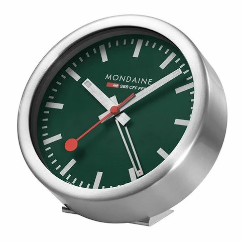 Mondaine - Official Swiss Railways Alarm Clock Green 13cm 3 Mondaine - Official Swiss Railways Alarm Clock Green 13cm