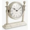 Flair Decor - Round Column Silver Toned Clock W/White Marble Base -Profile Shop 196822 Large