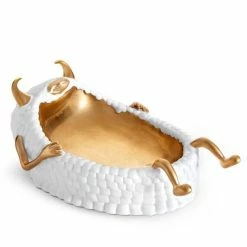 L'Objet - Haas Lazy Susan Catchall Gold & White