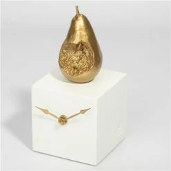 Antartidee - Pear Cube Clock Glossy Gold