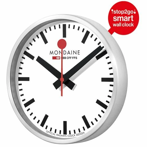 Mondaine - Smart Stop2Go Wall Clock White 3 Mondaine - Smart Stop2Go Wall Clock White