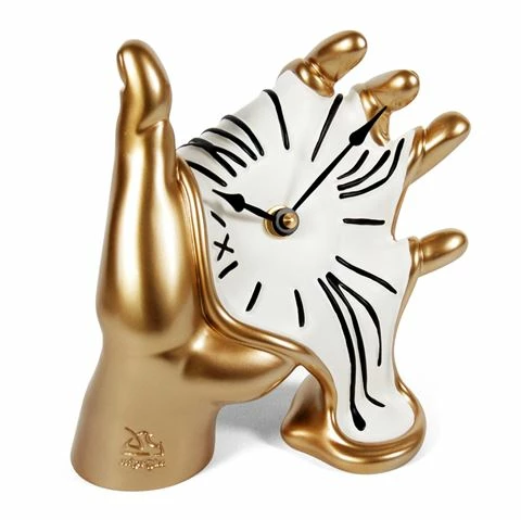 Antartidee - Gold White Table Clock Hand 3 Antartidee - Gold White Table Clock Hand