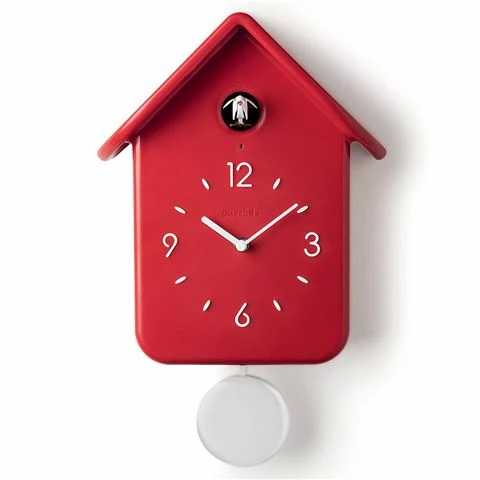 Guzzini - QQ Cuckoo Clock With Pendulum Red 3 Guzzini - QQ Cuckoo Clock With Pendulum Red