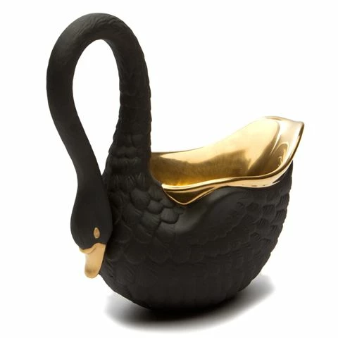 L'Objet - Swan Bowl Petite Black 3 L'Objet - Swan Bowl Petite Black