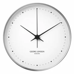 Georg Jensen - Koppel Clock White With Steel Border 30cm