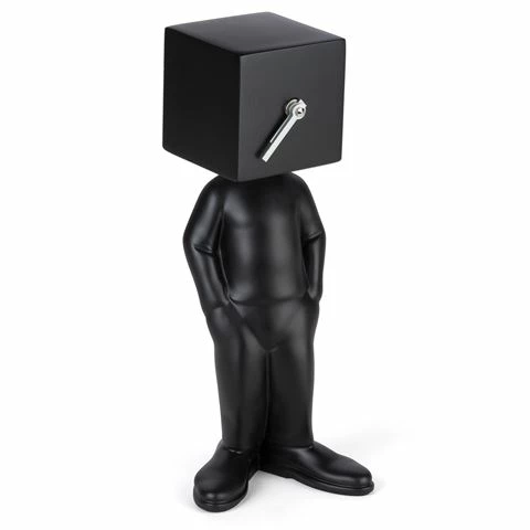 Antartidee - Cubic Man Clock Black 31cm 3 Antartidee - Cubic Man Clock Black 31cm
