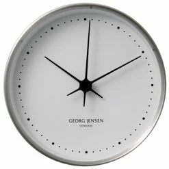 Georg Jensen - Koppel Clock White With Steel Border 22cm