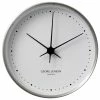 Georg Jensen - Koppel Clock White With Steel Border 10cm -Profile Shop 527052 Large