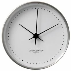 Georg Jensen - Koppel Clock White With Steel Border 10cm