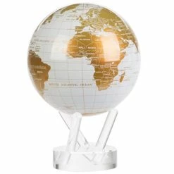 Mova - Spinning Globe Small White & Gold