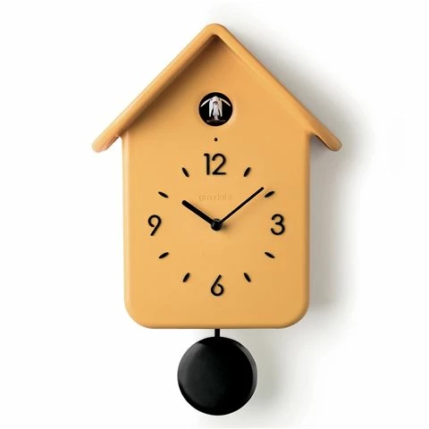 Guzzini - QQ Cuckoo Clock With Pendulum Ochre 3 Guzzini - QQ Cuckoo Clock With Pendulum Ochre