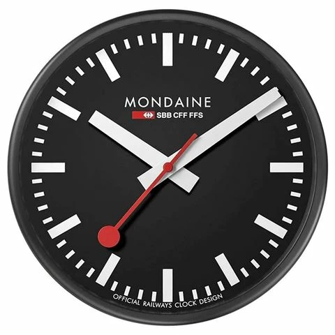 Mondaine - Official Swiss Railways Wall Clock Black 25cm 3 Mondaine - Official Swiss Railways Wall Clock Black 25cm