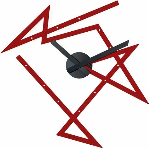 Alessi - Time Maze Wall Clock Red 47x50cm 3 Alessi - Time Maze Wall Clock Red 47x50cm