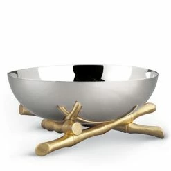 L'Objet - Bambou Bowl Stainless Steel & Gold Plated 30cm