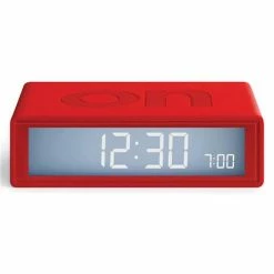 Lexon - Flip Travel Reversible LCD Alarm Clock Red