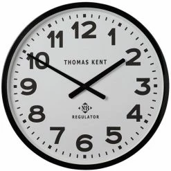 Thomas Kent - Regulator No 8 Wall Clock Black & White 30cm