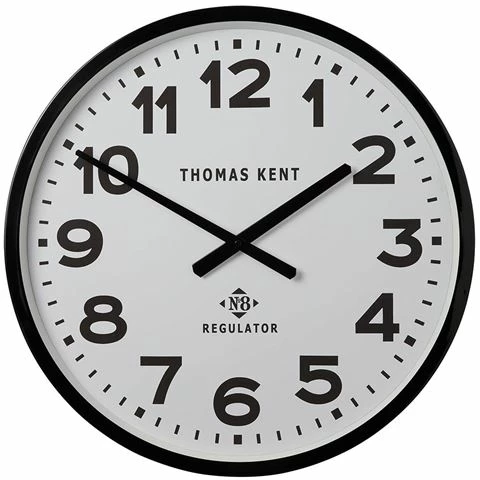 Thomas Kent - Regulator No 8 Wall Clock Black & White 30cm 3 Thomas Kent - Regulator No 8 Wall Clock Black & White 30cm