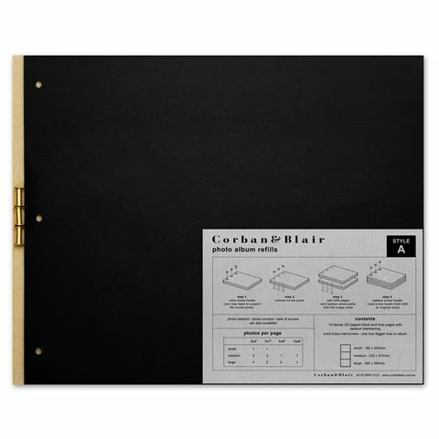 Corban & Blair - Photo Album Refill Large Black 3 Corban & Blair - Photo Album Refill Large Black